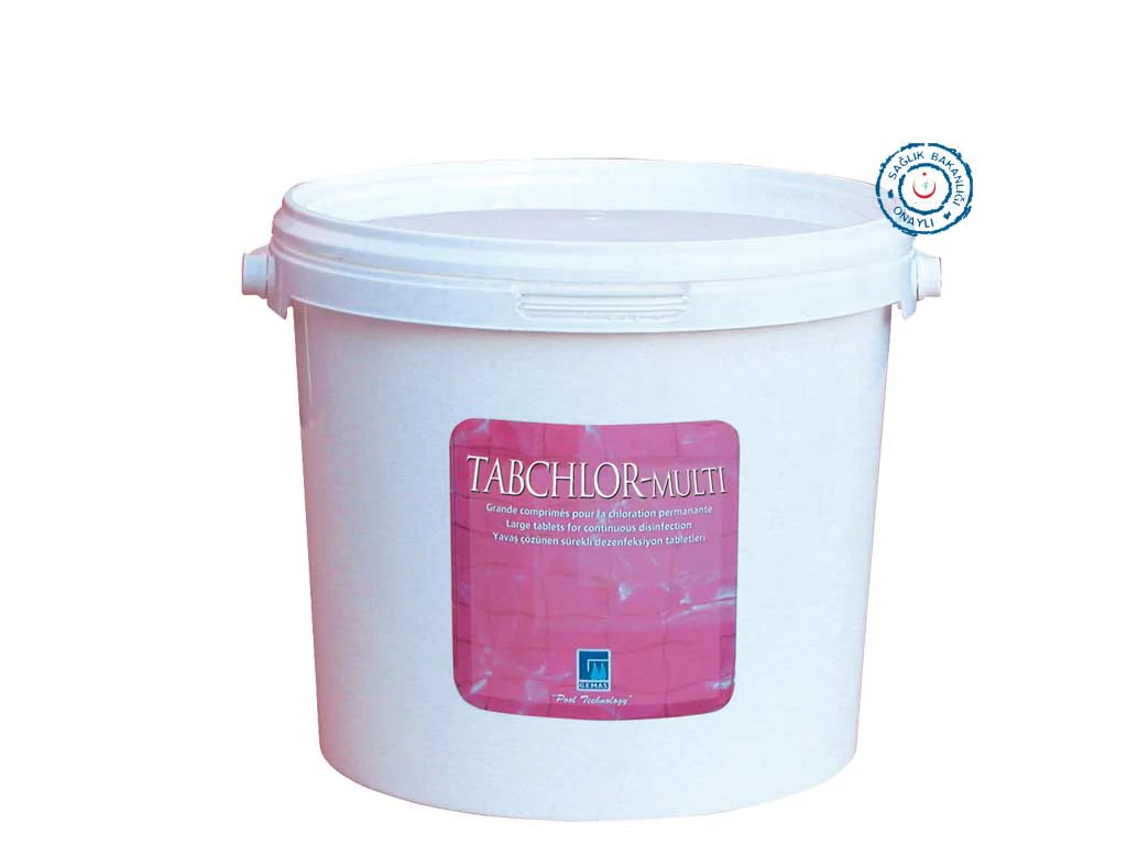 "TABCHLOR- MULTİ" Stabilize Triklor Tableti , 200 gr.Yosun Önleyici ve Çöktürücü